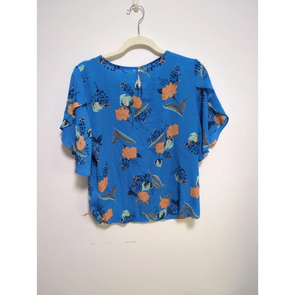 Blue Floral Violet And Clair Women's Sz M Blouse‎ - Picture 4 of 4